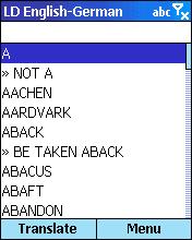 LingvoSoft Dictionary English <-> German for Microsoft Smartphone 1.2.16 screenshot. Click to enlarge!