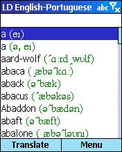 LingvoSoft Dictionary English <-> Portuguese for Microsoft Smartphone 1.2.19 screenshot. Click to enlarge!