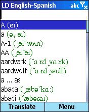 LingvoSoft Dictionary English <-> Spanish for Microsoft Smartphone 1.2.16 screenshot. Click to enlarge!