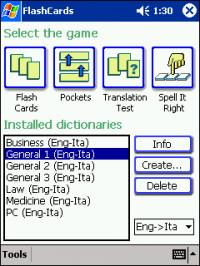 LingvoSoft FlashCards English <-> Italian for Pocket PC 1.3.14 screenshot. Click to enlarge!
