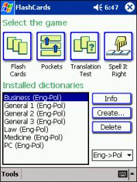 LingvoSoft FlashCards English <-> Polish for Pocket PC 1.3.14 screenshot. Click to enlarge!