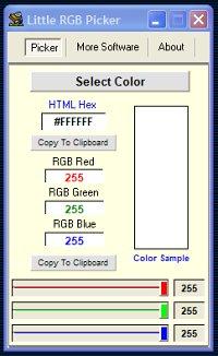 Little RGB Color Picker 3.0 screenshot. Click to enlarge!