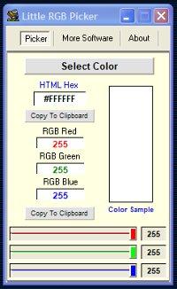 Little RGB Color Picker 3.0 screenshot. Click to enlarge!