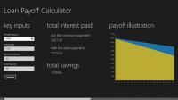 Loan Payoff Calculator for Windows 8 1.0.0.1 screenshot. Click to enlarge!