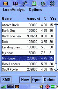 LoanAnalyst (Sony/Ericsson P800/P900) 1.10 screenshot. Click to enlarge!