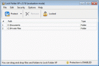 Lock Folder XP 3.7.8.1 screenshot. Click to enlarge!