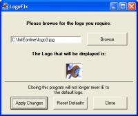 LogoFix IE Logo Branding Software 1.1 screenshot. Click to enlarge!