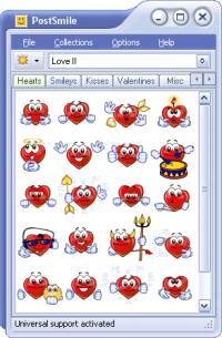 Love II Smiley Collection for PostSmile 5.8 screenshot. Click to enlarge!