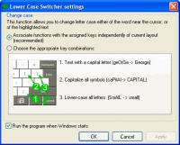 Lower Case Switcher 2.01 screenshot. Click to enlarge!