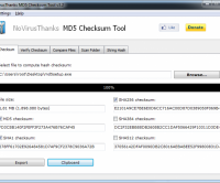 NoVirusThanks MD5 Checksum Tool Portable 4.1.0.0 screenshot. Click to enlarge!