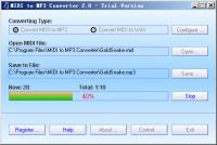 MIDI to MP3 Converter 2.0 screenshot. Click to enlarge!