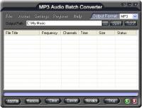 MP3 Audio Batch Converter 3.00.07 screenshot. Click to enlarge!