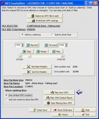 MP3 EasySplitter 2.09 screenshot. Click to enlarge!