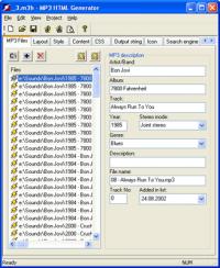 MP3 HTML Generator 3.08 screenshot. Click to enlarge!