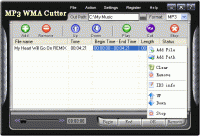 MP3 WMA Cutter 3.00.07 screenshot. Click to enlarge!