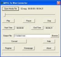 MPEG To Wav Converter 1.0.7.6 screenshot. Click to enlarge!