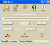 MPEG TO AVI 3.1.1.1 screenshot. Click to enlarge!
