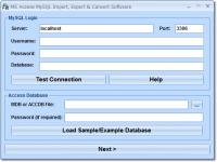 MS Access MySQL Import, Export & Convert Software 7.0 screenshot. Click to enlarge!