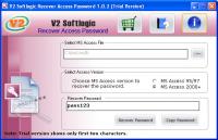 MS Access Password Recovery 1.0.2 screenshot. Click to enlarge!