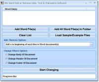 MS Word Add or Remove Data, Text & Characters Software 7.0 screenshot. Click to enlarge!