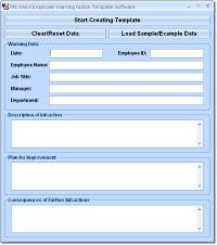 MS Word Employee Warning Notice Template Software 7.0 screenshot. Click to enlarge!
