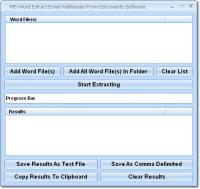 MS Word Extract Email Addresses From Documents Software 7.0 screenshot. Click to enlarge!