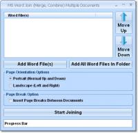 MS Word Join (Merge, Combine) Multiple Documents Software 7.0 screenshot. Click to enlarge!