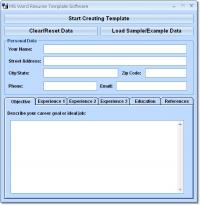 MS Word Resume Template Software 7.0 screenshot. Click to enlarge!
