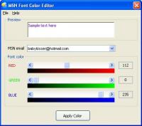 MSN Font Color Editor 2.148 screenshot. Click to enlarge!