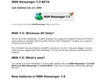 MSN Messenger 7.5 InfoPack 1.0 screenshot. Click to enlarge!