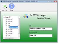 MSN Messenger Password Revealer 5.0.1 screenshot. Click to enlarge!