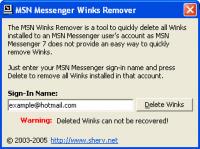 MSN Winks Remover 1.0 screenshot. Click to enlarge!