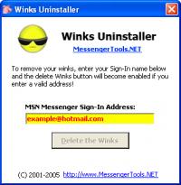 MSN Winks Uninstaller 1.0 screenshot. Click to enlarge!