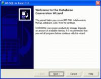 MSSQL-to-Excel 4.1 screenshot. Click to enlarge!