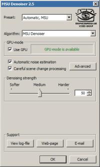 MSU Denoiser VirtualDub plugin 2.5.1 screenshot. Click to enlarge!