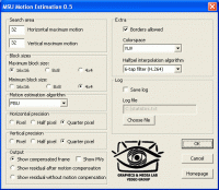 MSU Motion Estimation VirtualDub plugin 1.0 screenshot. Click to enlarge!