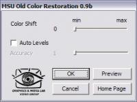 MSU Old Color Restoration for VirtualDub 0.9 screenshot. Click to enlarge!