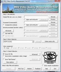 MSU Video Quality Measurement Tool 3.0 screenshot. Click to enlarge!