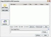 Magic RM RAM to MP3 Converter 3.72 screenshot. Click to enlarge!