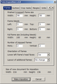 MakeImposition 1.0 screenshot. Click to enlarge!