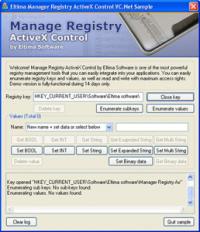 Manage Registry ActiveX Control 2.0 screenshot. Click to enlarge!