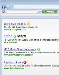 McAfee SiteAdvisor 3.7.0.190 screenshot. Click to enlarge!