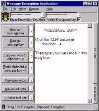 Message Encryption Application 1.0 screenshot. Click to enlarge!