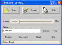 Midi to WAV Maker 2.3.1.8 screenshot. Click to enlarge!