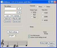 MidiMeow 1.04 v1 screenshot. Click to enlarge!