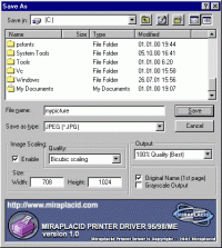 Miraplacid Printer Driver 95/98/ME 1.0 screenshot. Click to enlarge!