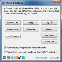 Missing Buttons 1.0.5.11 screenshot. Click to enlarge!