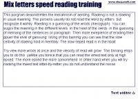 Mix letters speed reading training 2.3 screenshot. Click to enlarge!