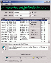 Modem Spy 3.4 screenshot. Click to enlarge!