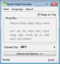 Moo0 Video to Audio 1.10 screenshot. Click to enlarge!